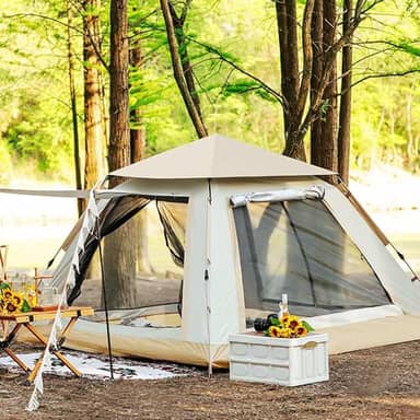 Barraca de Camping Automática para 3/4 Pessoas, Impermeável e Resistente ao Vento