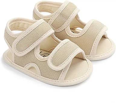 Isbasic Sandálias de verão para bebês meninos e meninas respiráveis, atléticas, antiderrapantes, sola macia, sapatos de berço para recém-nascidos