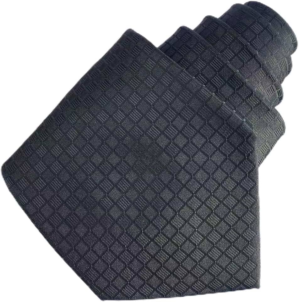 Gravata masculina de 9,5 cm de largura preta para homens formal evento terno gravata com caixa de presente