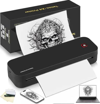 Impressora de Tatuagem Portátil, Impressora de Estêncil de Tatuagem, Térmica Sem Fio, IOS, PC