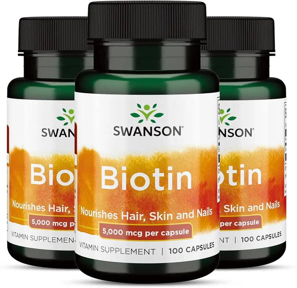 Biotina, Swanson 100 Caps, 3 UN, Made in Usa/Importado