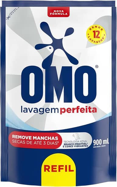 OMO Sabão Líquido Refil Omo Lavagem Perfeita Refil 900Ml