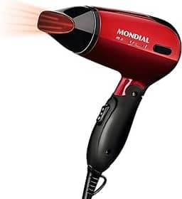Secador Mondial, Max Travel, Bivolt, Preto/Vermelho, 1200W - SC-10