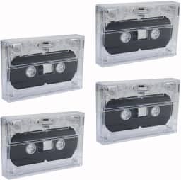 Bntyok 4 Peças De Fita Cassete Virgem Com Caixas, 30 Minutos, Reprodutor Gravação Áudio Magnético Para Discurso Musical Padrão