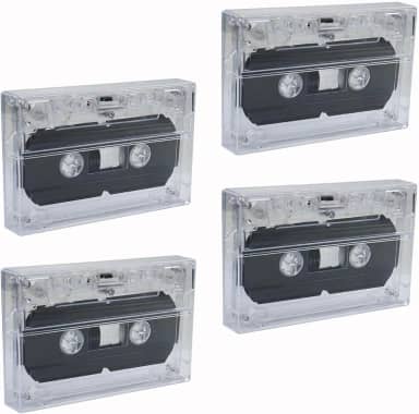 Bntyok 4 Peças De Fita Cassete Virgem Com Caixas, 30 Minutos, Reprodutor Gravação Áudio Magnético Para Discurso Musical Padrão