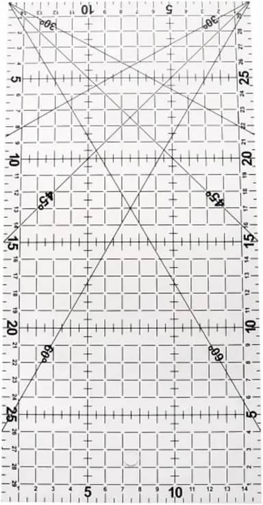 Régua 15x30 Cm Gravada A Laser Patchwork Artesanato (TRANSPARENTE)