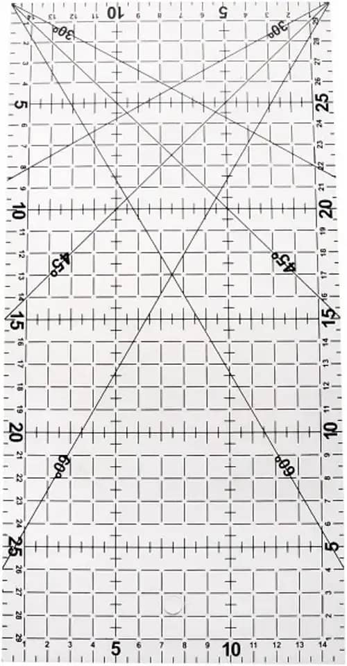 Régua 15x30 Cm Gravada A Laser Patchwork Artesanato (TRANSPARENTE)