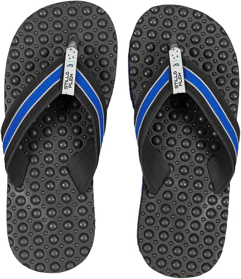 Chinelo Ortopédico Masculino Stilloflex Antiderrapante para Esporão e Fascite Plantar Anatomico Palmilha Massageadora - Azul