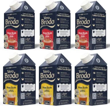 Combo 3 Un Caldo Bone Broth Bovino e 3 un Caldo Galinha Vero Brodo 500ml cada