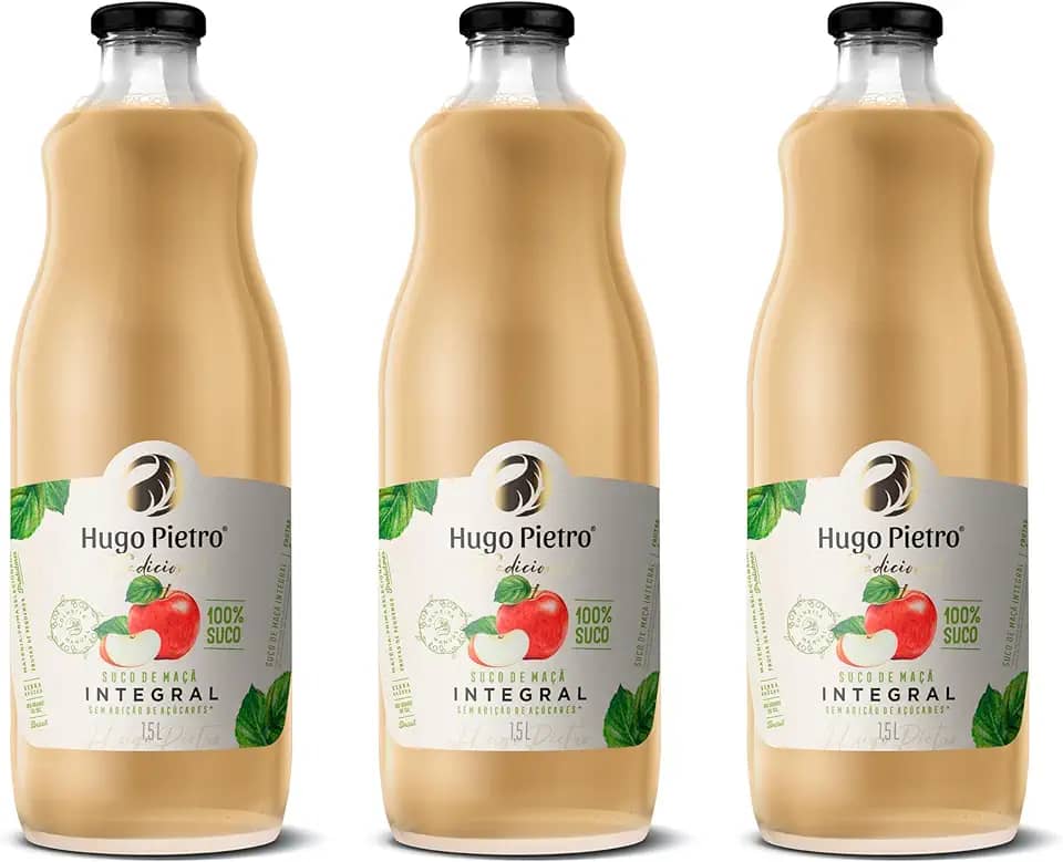 Suco de Maçã Integral Hugo Pietro (1,5 L, SEM GLUTEN) (3 Unidades)