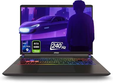 MSI Notebook para jogos Vector 16 HX AI, Intel Ultra 9-275HX, RAM DDR5 de 32 GB, SSD PCIe de 2 TB, WQXGA de 16 polegadas (2560 x 1600) tela 240Hz, Nvidia G-Force RTX 5080, teclado RGB de 24 zonas, W11