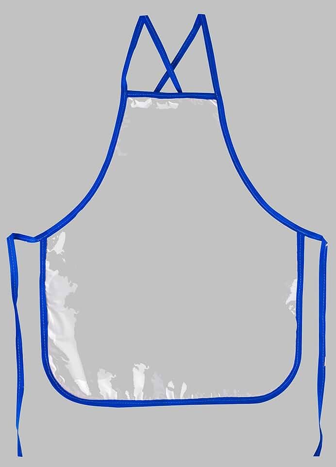 Avental Infantil Maxcril – Avental Escolar liso transparente/azul 48 × 39 cm para Pintura e Artes