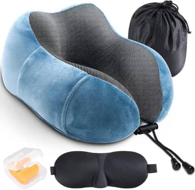 Almofada de Pescoço, Melhor Almofada Cervical de Espuma Viscoelástica, Almofada Macia para Apoiar a Cabeça Durante o Sono, Travesseiro Viagem, para Uso em Aviões, Carros e em Casa