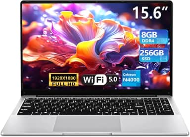 Laptop para jogos, laptops tradicionais de 15,6 polegadas N4000, laptop com 8 GB de RAM, SSD de 256 GB, Netbook WiFi 5 Mini-HDMI abertura de ângulo 180 BT5.0, USB3.0, laptop fino e leve para