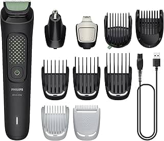 Philips Multigroom Aparador de Pelos 13 em 1 - Barbeador elétrico e Aparador para Rosto, Cabeça e Corpo, Lâminas Autoafiáveis e Amigáveis à Pele, 13 Configurações de Comprimento, Modelo MG3941/15