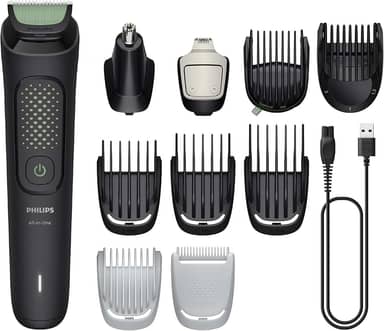 Philips Multigroom Aparador de Pelos 13 em 1 - Barbeador elétrico e Aparador para Rosto, Cabeça e Corpo, Lâminas Autoafiáveis e Amigáveis à Pele, 13 Configurações de Comprimento, Modelo MG3941/15