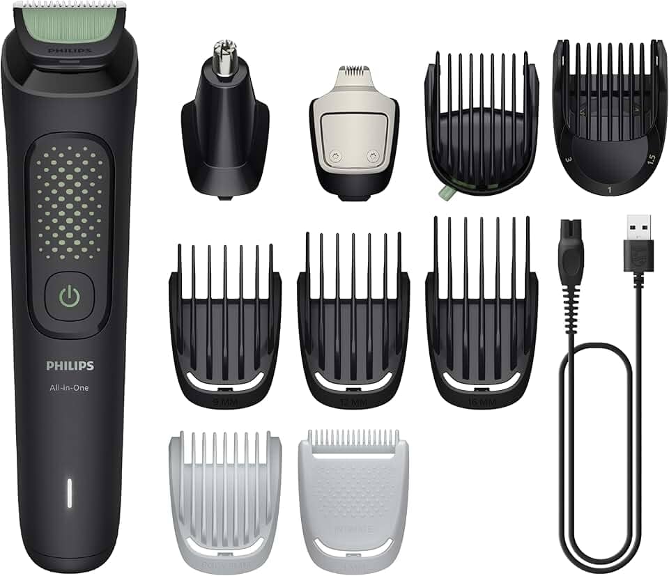 Philips Multigroom Aparador de Pelos 13 em 1 - Barbeador elétrico e Aparador para Rosto, Cabeça e Corpo, Lâminas Autoafiáveis e Amigáveis à Pele, 13 Configurações de Comprimento, Modelo MG3941/15