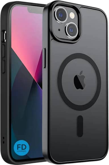 Capa Mag-safe para iPhone 14 Capinha Slim Case Magnética Translucida Matte Anti-Amarelamento Preta Compatível com mag-safe