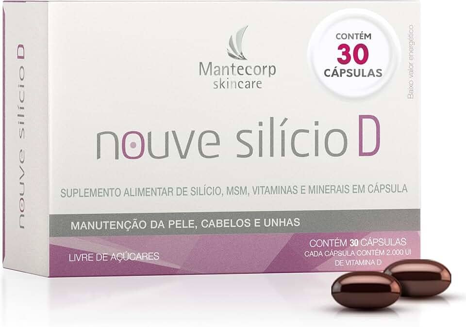 Nouvé Silício D – 30 cápsulas – Suplemento com Silício e Vitamina D – Auxilia na Manutenção da Pele, Unhas e Cabelos – Mantecorp