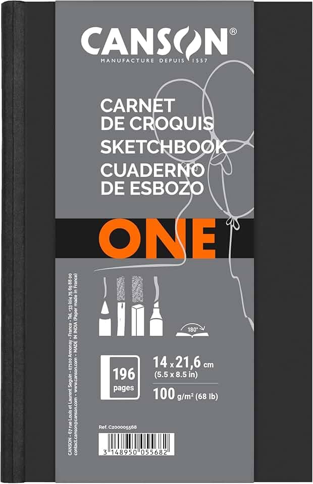 Sketchbook A5 100g/m², Canson, ArTBook One, 98 Folhas
