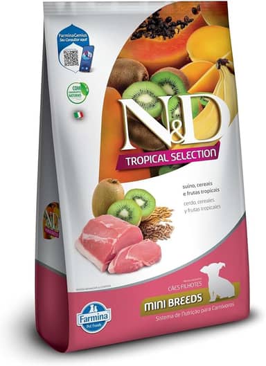N&D Tropical para Cães Filhotes de Raças Mini e Pequenas Sabor Suíno, Cereais e Frutas Tropicais 2,5Kg