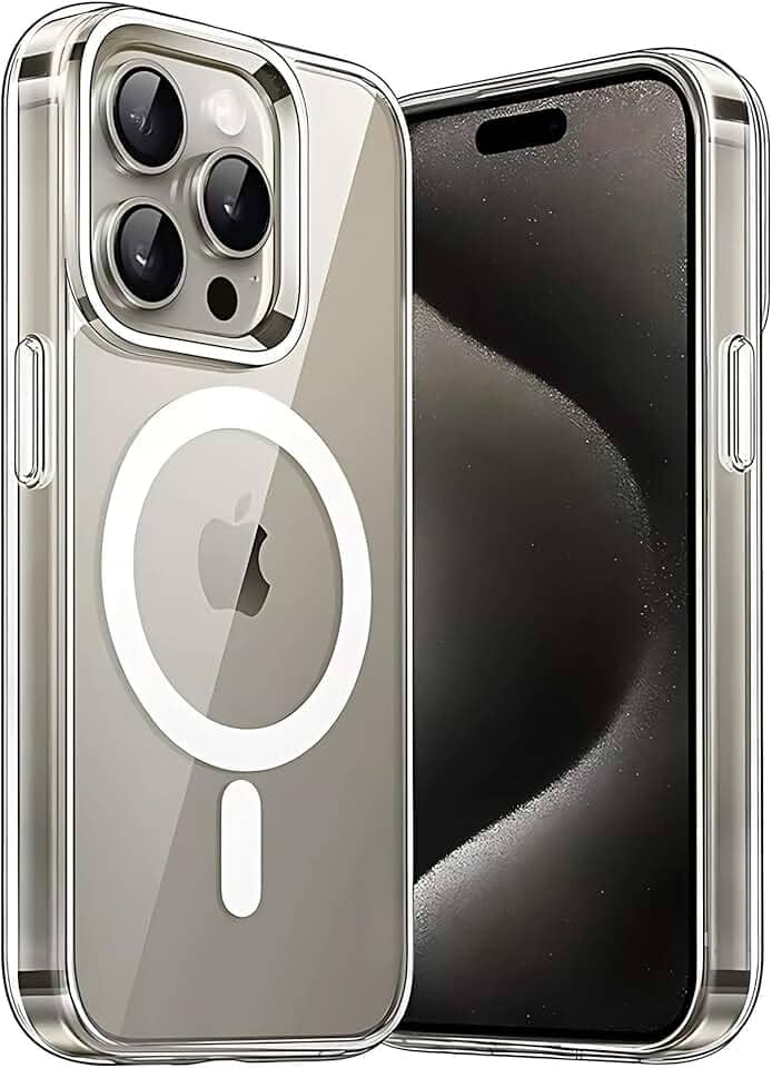 Capa Mag-safe para [iPhone 15 Pro MAX] Capinha Magnetica Premium com [Proteção de Camera] Clear Case [Anti-Amarelamento], Compatível com MagSafe, Transparente e Resistente a Riscos e Anti Impacto
