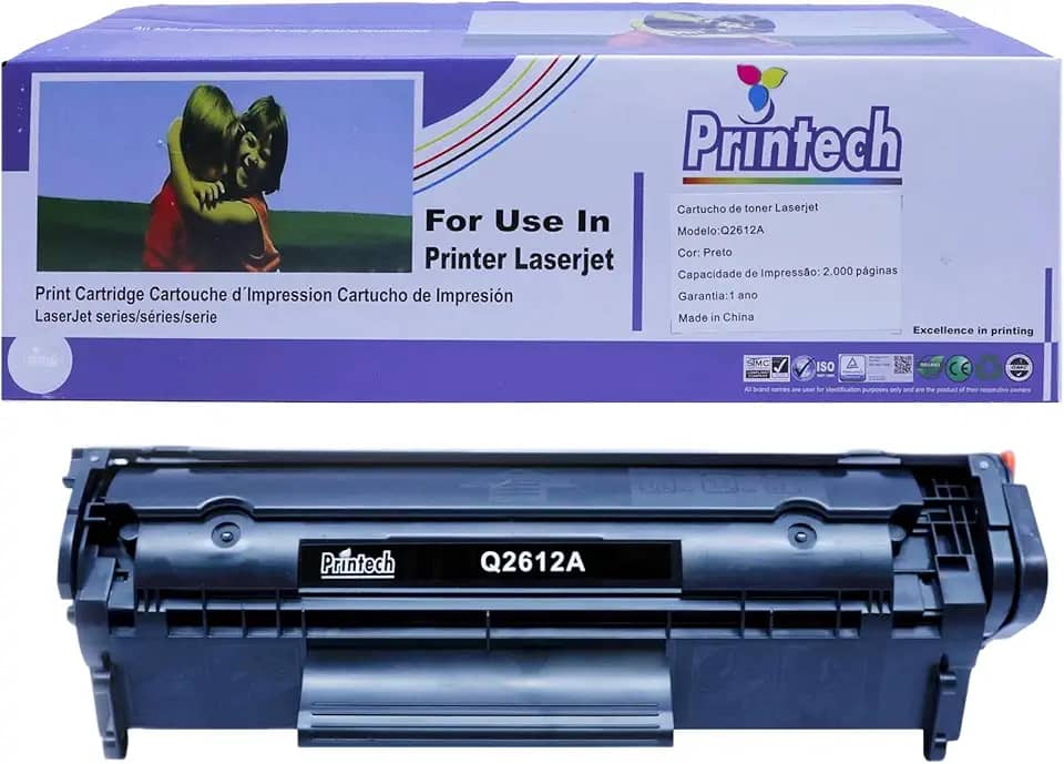 Toner Compatível Q2612A / 12A para HP LaserJet 1010 1020 1022 3050 3052 3055 Printech 100% novo