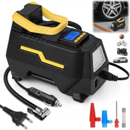 Gavzrt Compressor de Ar Automotivo, Compressor Ar Automotivo 12V ou 110 V/220 V, Car Home Dual-use com Bomba de Inflação Leve, Mini Compressor de Ar para Carro de Pneus com LED, 150 PSI