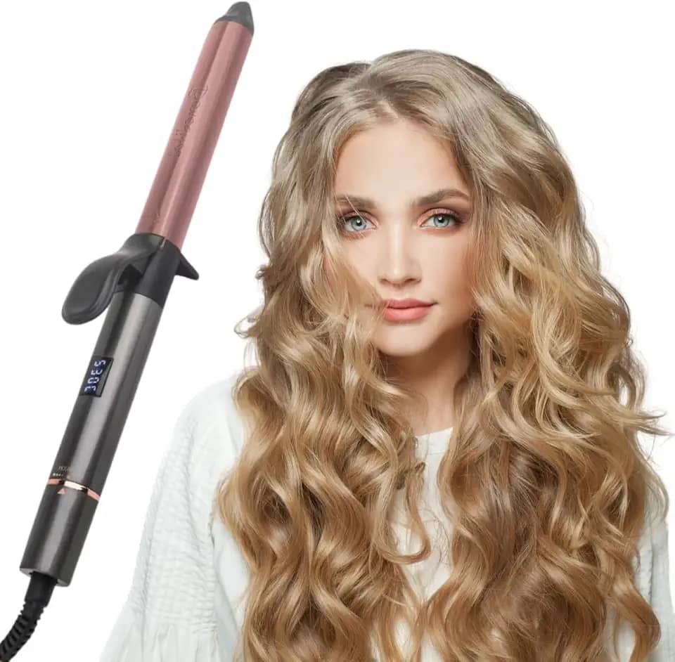 Benedita, Modelador de Cachos Profissional 110V/220V Cerâmica de Titânio Resisente Rosé C/Tela LCD 25mm