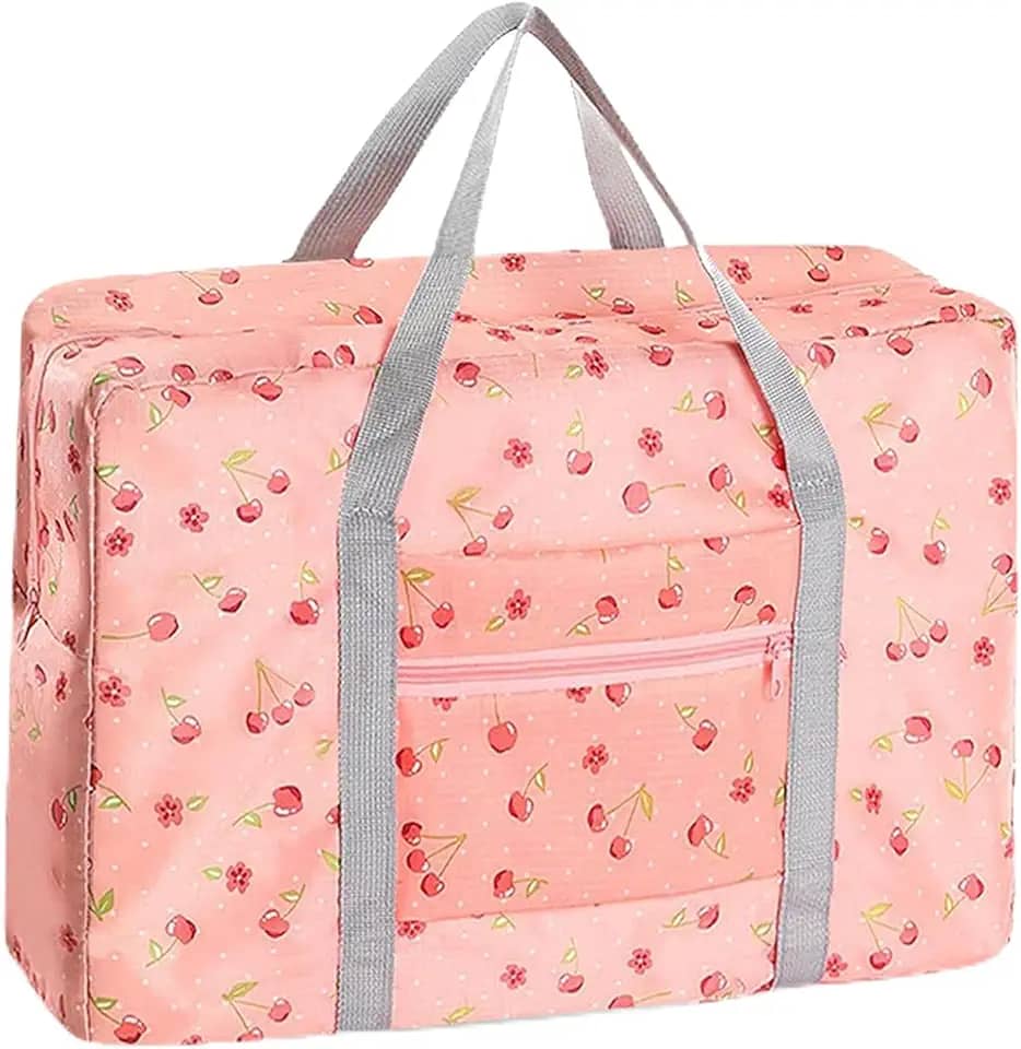 Bolsa de viagem dobrável, bolsa de viagem para viagem Spirit Airlines, item pessoal, bolsa de fim de semana, Cereja, Bolsa de viagem