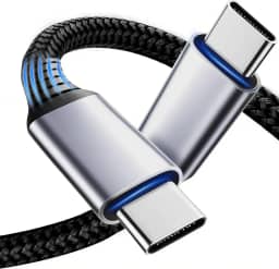 Cabos USB-C 2m 60W - Tipo C para Tipo C - Nylon Reforçado - para iPhone 15, iPhone 16, Samsung, Notebook, MacBook, iPad Pro - Carregamento Super Rápido