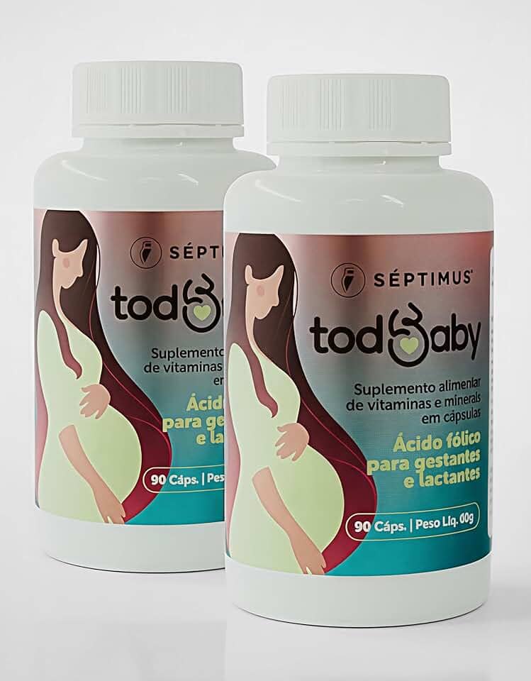 kit 2x Todbaby - Suplemento Vitamínico para Gestantes, Lactantes e Puérperas com 21 Nutrientes – 90 Cápsulas