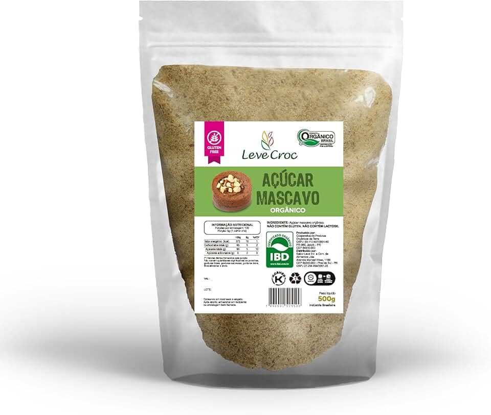 Açúcar mascavo orgânico Leve Croc 500g