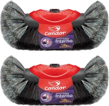 Kit 2 Vassouras De Pelo Natural Porcelanato Laminado Condor