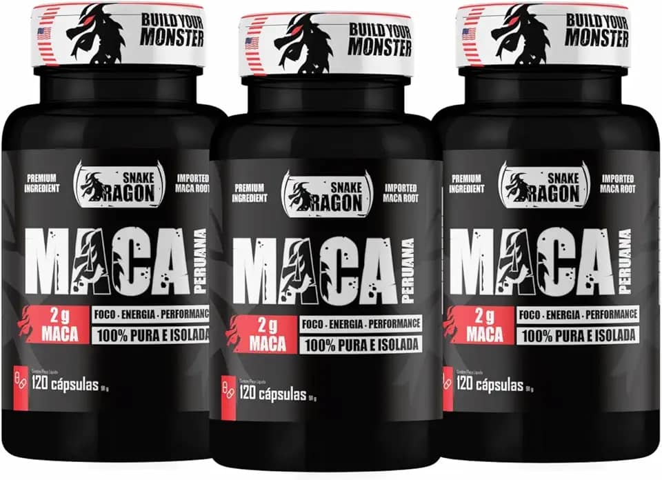 3x Maca Peruana Negra 120 Capsulas 2000mg Black Pura Premium Importada Para Homens e Mulheres Original