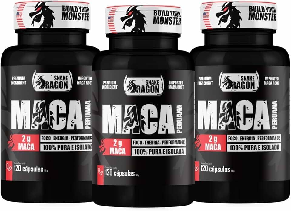 3x Maca Peruana Negra 120 Capsulas 2000mg Black Pura Premium Importada Para Homens e Mulheres Original