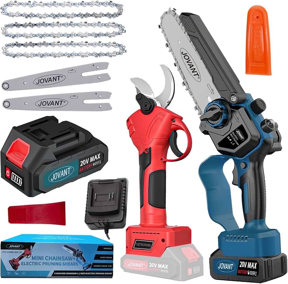 Tesoura De Poda Elétrica 2 Em 1 E Motosserra, Podador Elétrico Para Aparar Árvores De 1,2 Polegadas, Serra A Bateria De 6 Polegadas Com Bateria De 20 V 4,0 Ah, Ferramentas Elétricas De Jardim