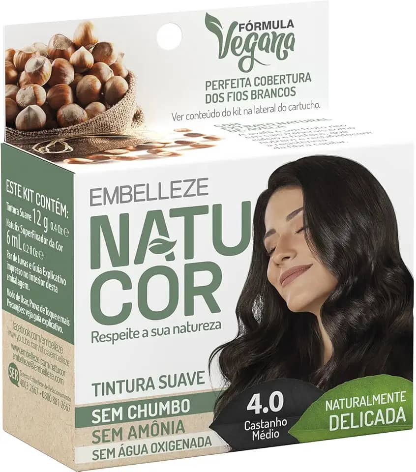 natucor Tinta De Cabelo Natucor Individual Avelã Castanho Médio 4.0 Naturalmente Delicada