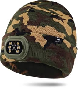 BERGWEISER Gorro de LED com luz, 3 modos ajustáveis, chapéu de farol, USB recarregável removível com estroboscópio noturno para corrida ao ar livre, acampamento, caminhada, pesca, presente de Natal