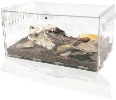 ZeHee - Gaiola Magnética de Acrílico para Répteis, Terrário Transparente 360°, Adequado para Aranhas, Lagartos, Caranguejos Eremitas, Cobras, Insetos