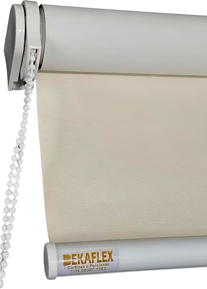 Bekaflex, Cortina Blackout Persiana para portas e janelas de quarto sala cozinha escritório varanda decoração elegante cor branco preto cinza bege | Bekaflex (Bege, 1,10 L X 1,10 A)