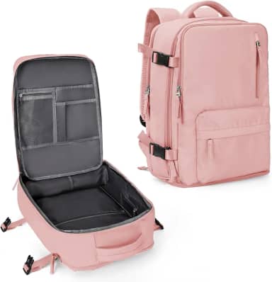 Mochila de viagem grande feminina, bagagem de mão, mochila impermeável para fazer trilha e esportes ao ar livre, mochila escolar, B - Rosa