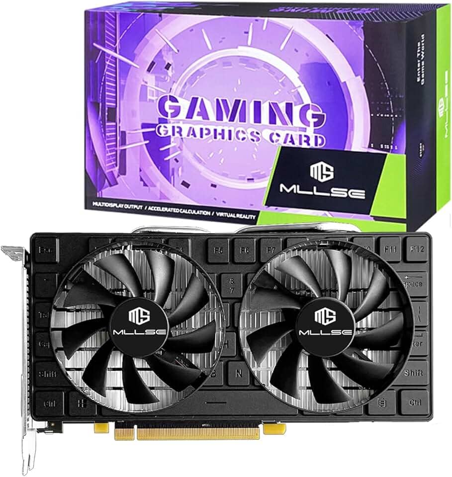Placa gráfica RX 580 de 8 GB, GPU 2048SP GDDR5 de 256 bits, placa de vídeo para jogos PCIE 3.0, resfriamento com ventiladores duplos, cartão de jogos com portas HDMI/DP/DVI, placa de vídeo para
