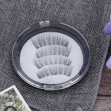 Cílios Postiços Magnéticos Reutilizáveis ​​Elegantes Sem Cola, Luz Olho Cheio Natural Volume de Visual Macio 3D Feito à Mão Extensão dos Cílios Postiços para Festa, Compras, Coleta ou Uso Diário (3#)