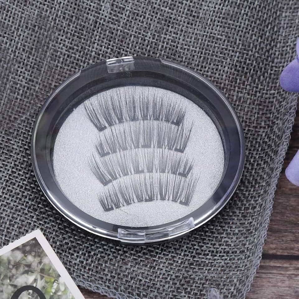 Cílios Postiços Magnéticos Reutilizáveis ​​Elegantes Sem Cola, Luz Olho Cheio Natural Volume de Visual Macio 3D Feito à Mão Extensão dos Cílios Postiços para Festa, Compras, Coleta ou Uso Diário (3#)