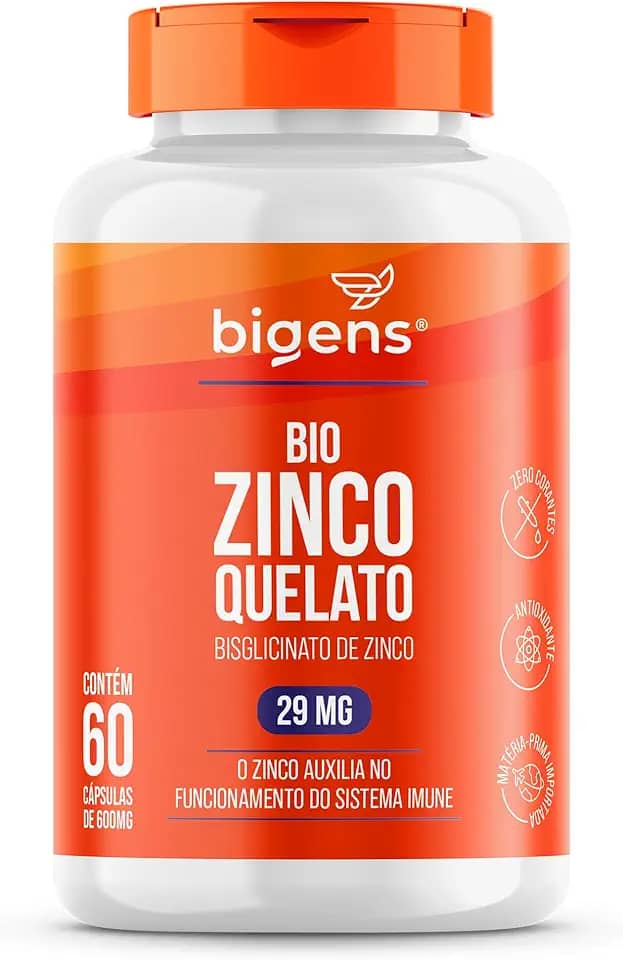 Bio Zinco Quelato 29mg Quelado, Bigens, 60 cápsulas (Unidade)