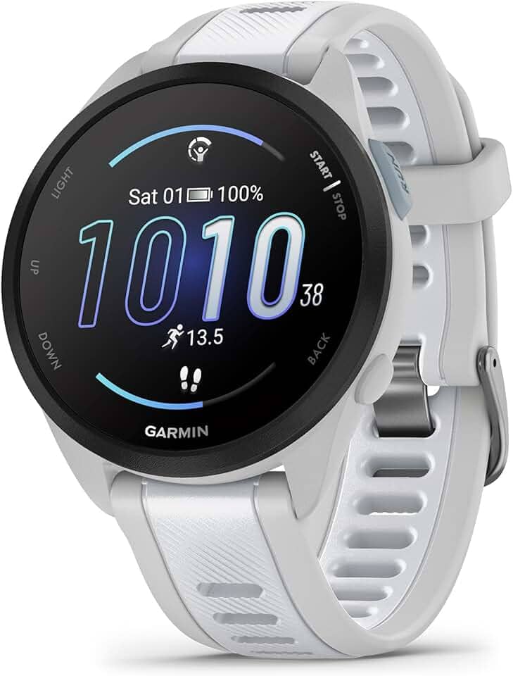 Garmin Relógio Forerunner 165 Branco com Cinza 43mm com Monitor Cardíaco de Pulso e GPS