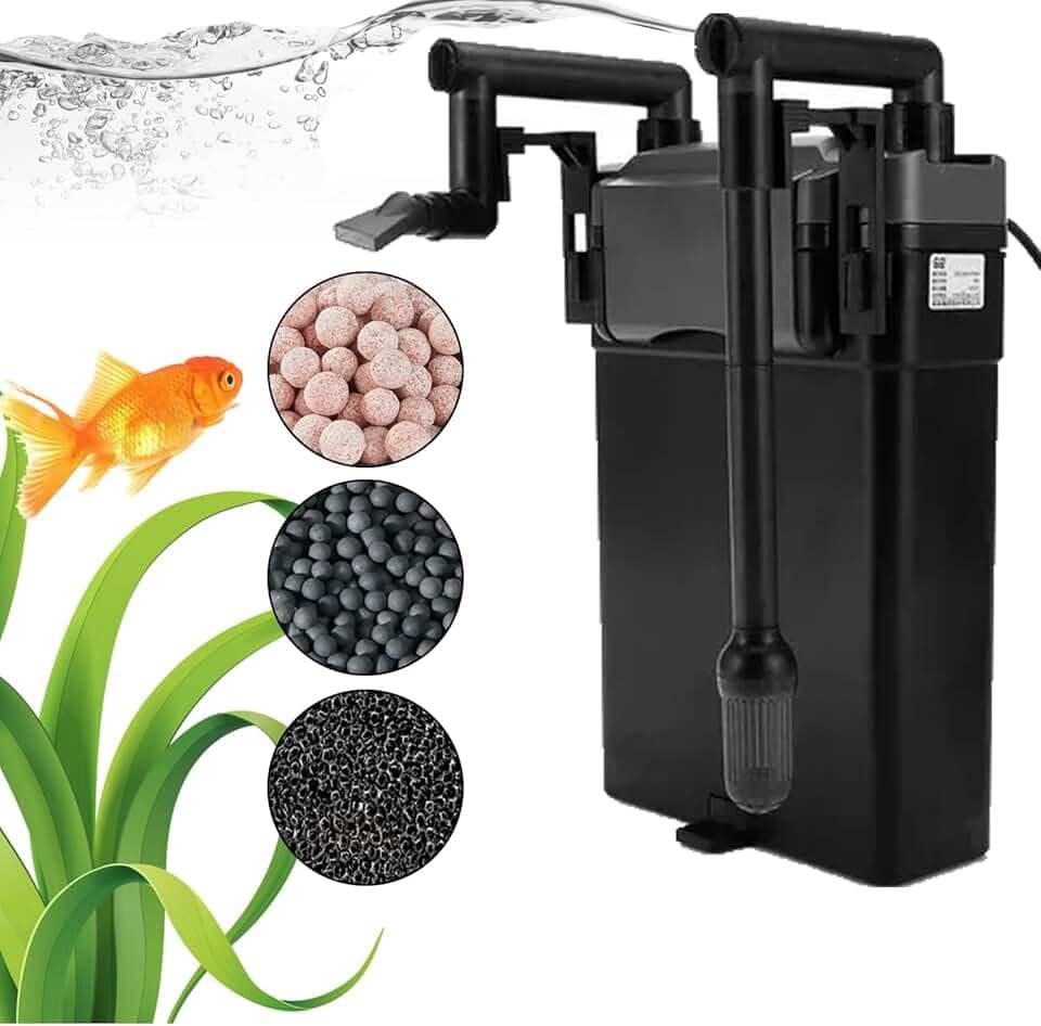Filtro de aquário, 500 L/H Canister Hang On Hbl, Filtro de aquário Máquina de limpeza Submersível Bomba potente Filtro interno (220V)