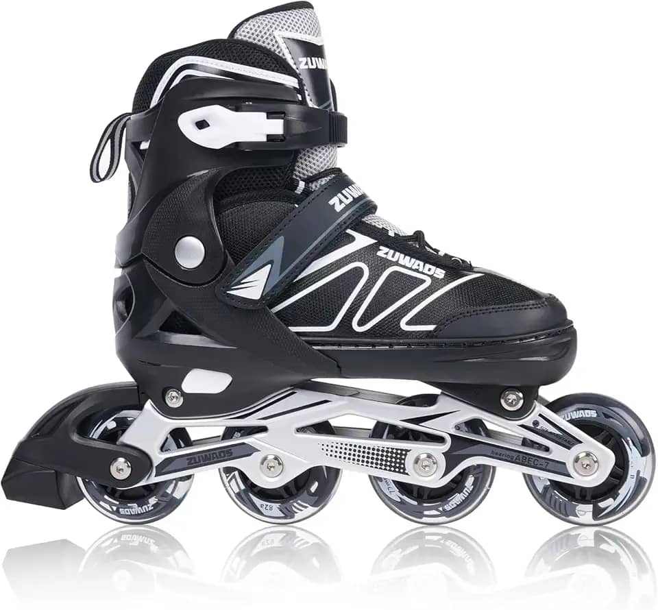 Patins em linha ajustáveis para meninos, meninas, patins em linha para crianças, patins de rolo para iniciantes para meninas, homens e mulheres, ao ar livre