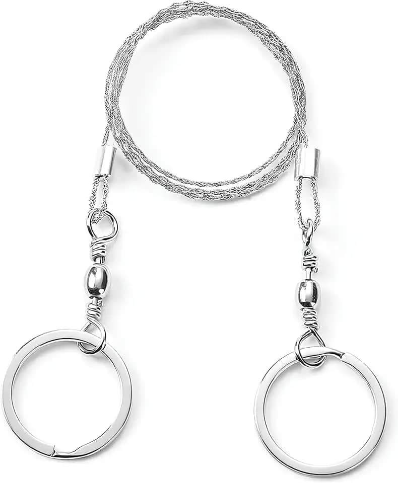 Serra de Fio de Aço Para Corte Manual Portátil de Camping, Praia, Pesca e Acampamento, Equipamento de Mão Cortador de Sobrevivência e Caça, Ferramenta Para Cortar Madeira, Plástico, Borracha e Metal